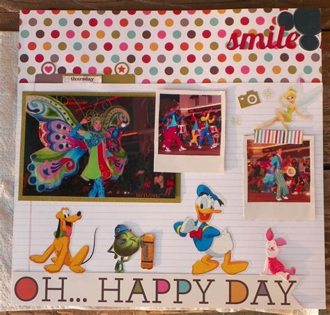 Handmade Disney Scrapbook Page Parade Simple Stories Snp Life Walt