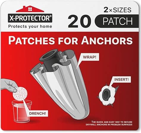 X Protector Lot De 20 Patchs Pour Ancrages Muraux Creux 2 Tailles