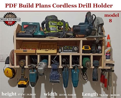 Pdf Build Plans Cordless Drill Holder Diy Plans Wall Mounted Etsy