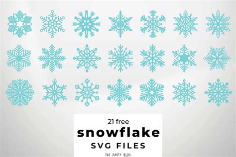 21 Free Snowflake SVG Files - The Party Bloc