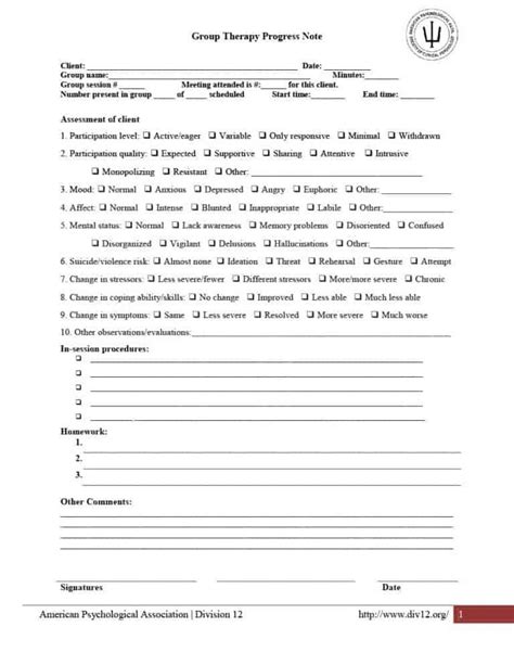 Outpatient Psychiatric Progress Note Template