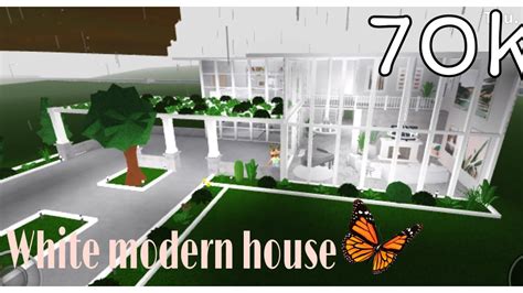 Bloxburg White Modern House 70k 🦋 Youtube