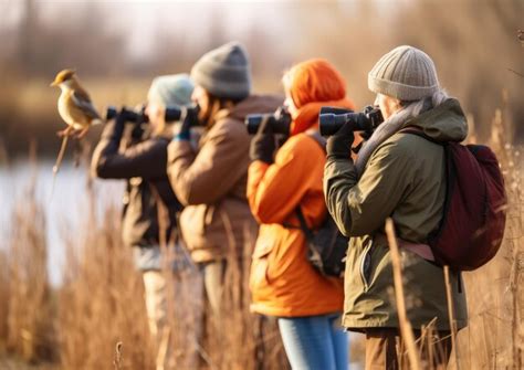 Premium Ai Image A Guide Leading A Group Of Birdwatchers On A Birding