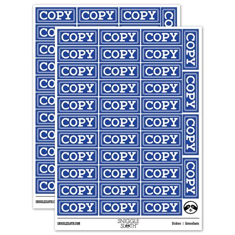 Copy Double Line Border Document Sticker Set Dark Blue Gloss Finish