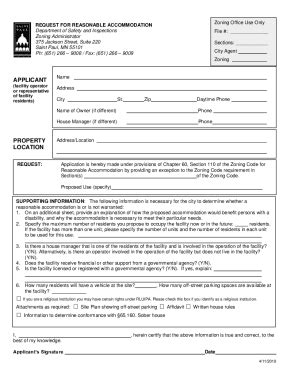 Fillable Online City Of Saint Paul Request For Reasonable Accomodation