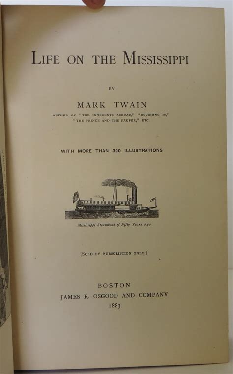 Life On The Mississippi By Twain Mark Near Fine Hardcover 1883 1st