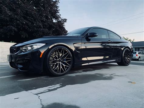 Bmw M4 F82 Black With Zito Zf01 Aftermarket Wheels Wheel Front