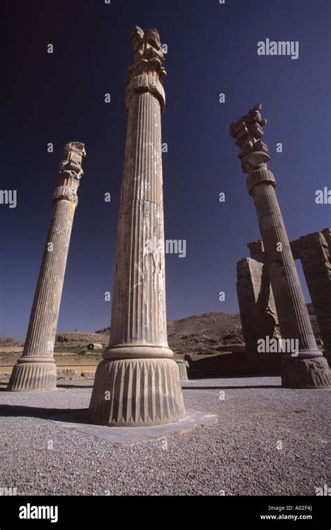 Pillars At The Ruined City Of Persepolis Which Was Capital Of The