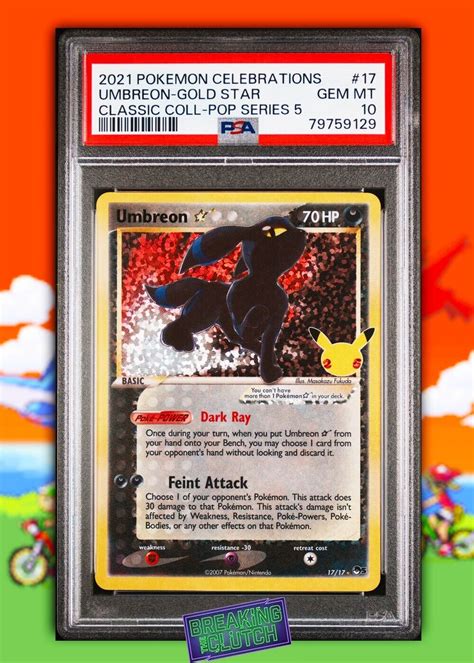 Psa 10 Gemmint Umbreon Gold Star Celebrations Classic Collection 2021