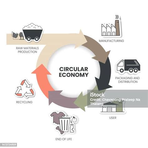 Ilustración De El Diagrama Infográfico De Economía Circular Tiene 6