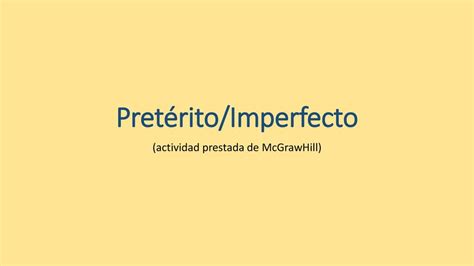 Pret Rito Imperfecto Ppt Descargar