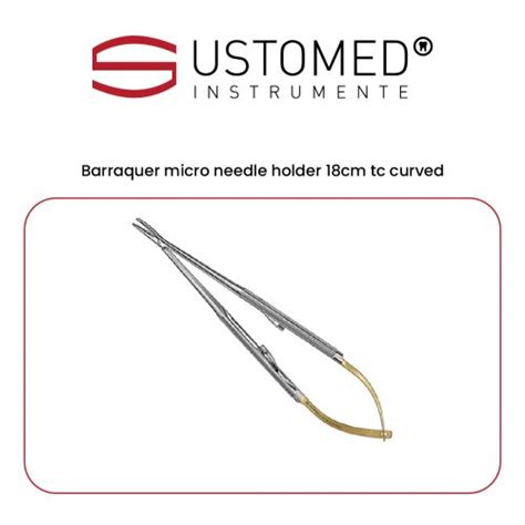 Barraquer Micro Needle Holder 18cm Tc Curved SA Dental