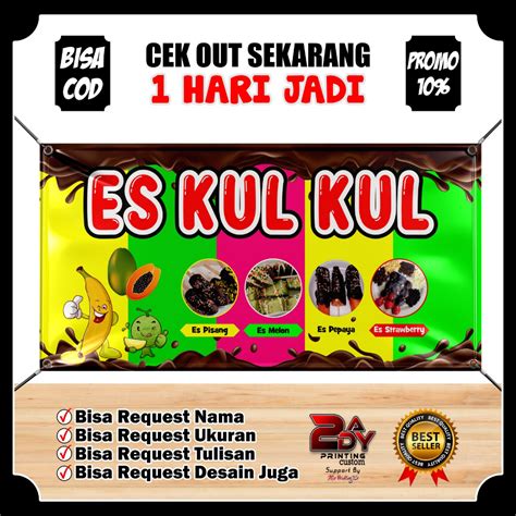 Jual Spanduk Banner Backdrop Es Kul Kul Buah Viral Banner Jualan Es