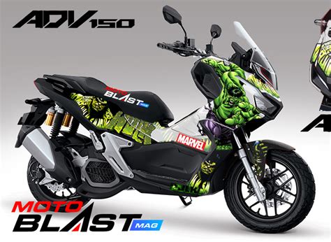 Modifikasi Striping Honda ADV 150 Livery HULK MOTOBLAST