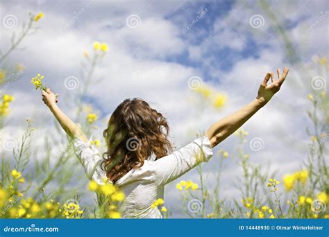 Woman Expressing Gratefulness Stock Photo Image Of Countryside