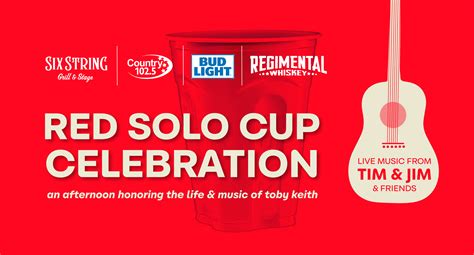 Red Solo Cup Celebration Honoring Toby Keith Six String Calendar