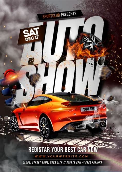 Auto Show Car Show Event Poster Design Flyer