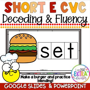 Short E Blending CVC Slides Fluency Practice Phonics Games TPT