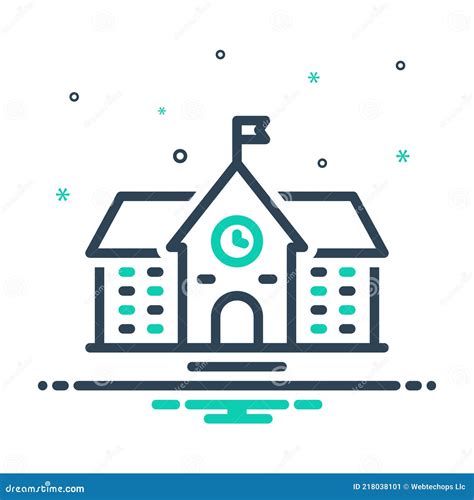 Mix Icon For Institutional Architecture And Building Stock Vector