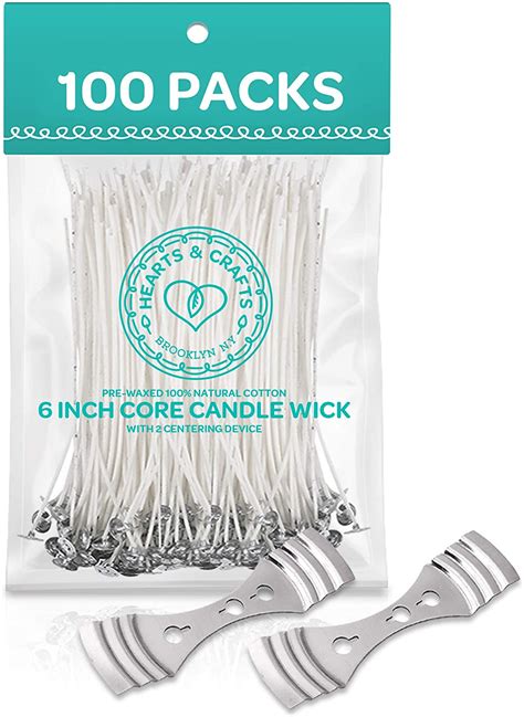 Hearts And Crafts Candle Making Supplies 100 Natural Cotton Pre Waxed Wicks 6 100 Wicks