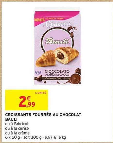 Promo Croissants Fourrés Au Chocolat Bauli chez Intermarché iCatalogue fr