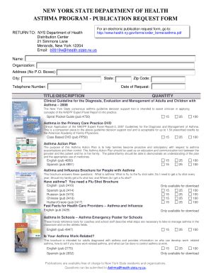 Fillable Online Health Ny Nysdoh Asthma Program Publication Request