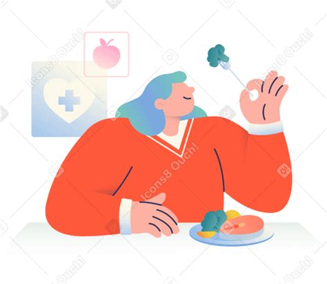 Woman Eating Healthy Food Png Svg