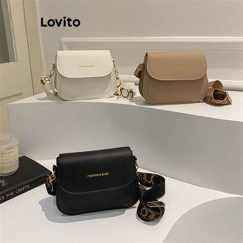 Lovito Women Casual Letter Colorblock Small Shoulder Bag LFA11383