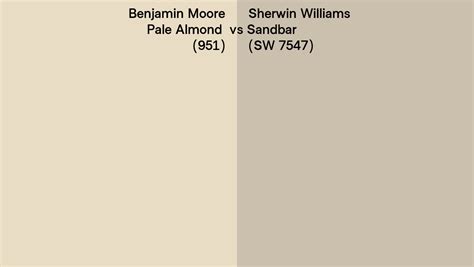 Benjamin Moore Pale Almond 951 Vs Sherwin Williams Sandbar SW 7547