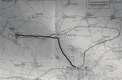 Map of the region around the Buchenwald concentration camp. The thin ...