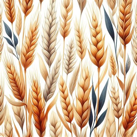 Premium Vector Seamless Wheat Pattern Colorful Nature Texture Vector