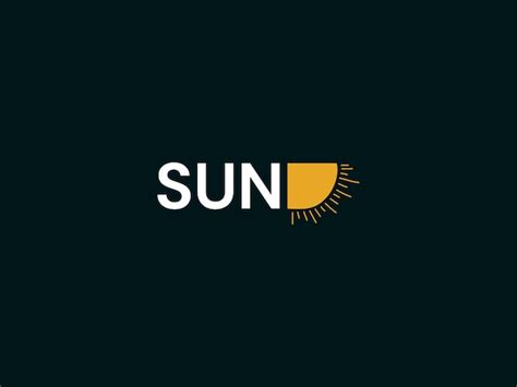 Premium Vector | Sun Typography Logo, Sun type logo design, Sun logo ...