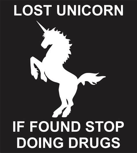 Lost Unicorn Funny Bumper Sticker Vinyl Decal Drugs Weed Joke Car Truck Window Ebay Funny