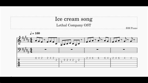 Lethal Company OST Ice Cream Song Delivery Guitar Tab YouTube