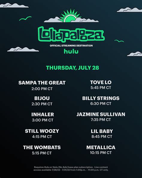 Lollapalooza on Twitter: "Here is your Thursday Livestream Schedule ...