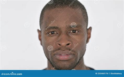 Face Close Up Of Serious Young African Man Stock Photo Image Of