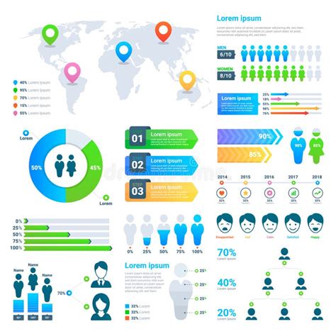 Statistiche D Impresa Grafico Grafico Della Popolazione Di Demographics Infographic Moderno