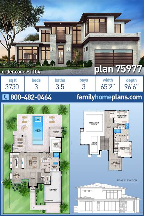 Plan 75977 | Modern Style House Floor Plan with Covered Lanai ...