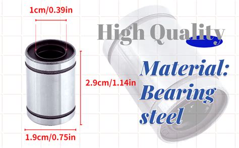 Pcs Lm Uu Linear Motion Ball Bearings Mm Linear Bearings For Mm