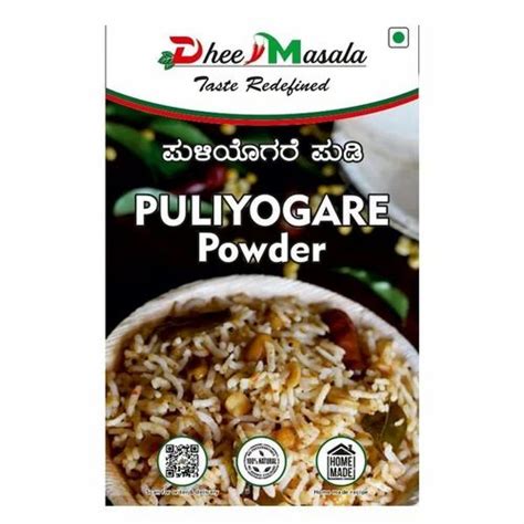 Dhee Masala Puliyogare Powder Packaging Size 100 G At Rs 79 Packet In