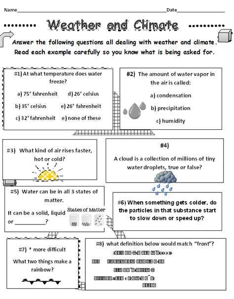 Weather And Climate Worksheets 34 Questions Made By Teachers