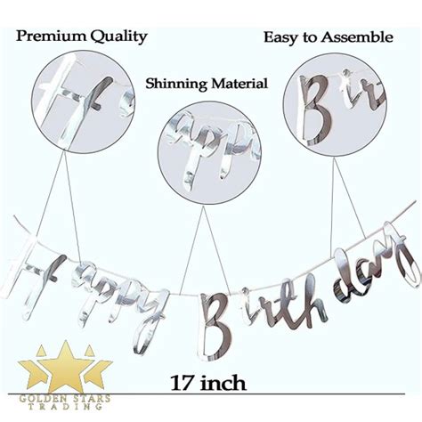 happy birthday banner silver 2 – Golden Stars Trading