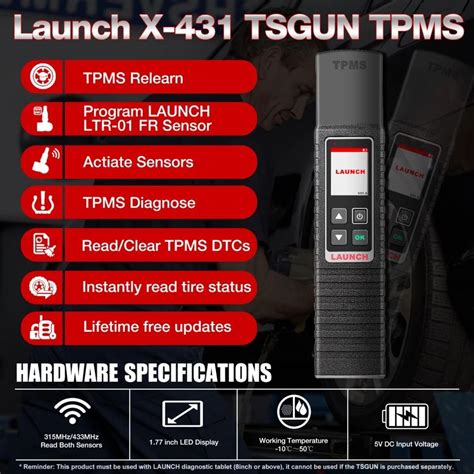 Launch X Tsgun Tpms Tire Pressure Detector Handheld X Tsgun