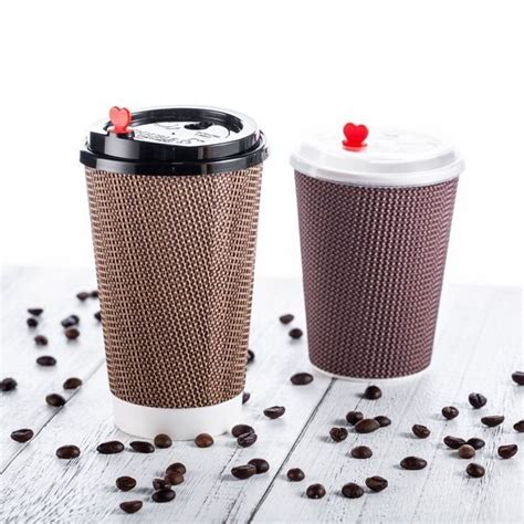 Customized Logo Disposable Paper Cup Oz Hot Coffee Ripple Cup Eco