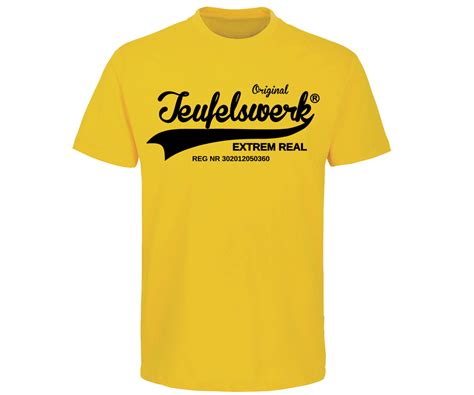 Teufelswerk Original Teufelswerk Retro Männer T Shirt gelb Der