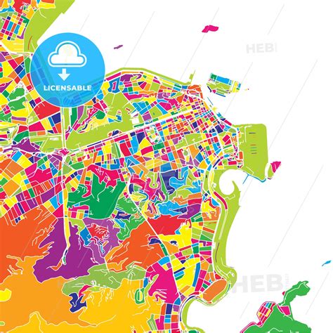 Rio de Janeiro, Brazil, colorful vector map - HEBSTREITS