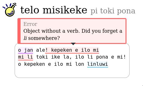 Telo Misikeke A Toki Pona Grammar Checker