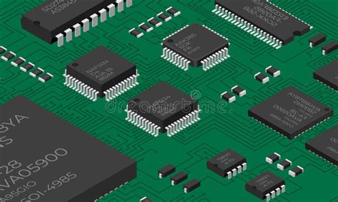 Isometric Electronic Board Isometric Printed Circuit Board With