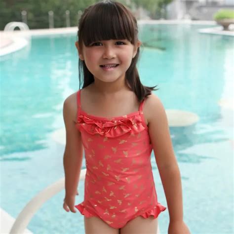 July Sand flamingo swimsuit kids two piece swimwear cute gilr spring ...