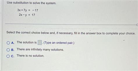 Solved Use Substitution To Solve The